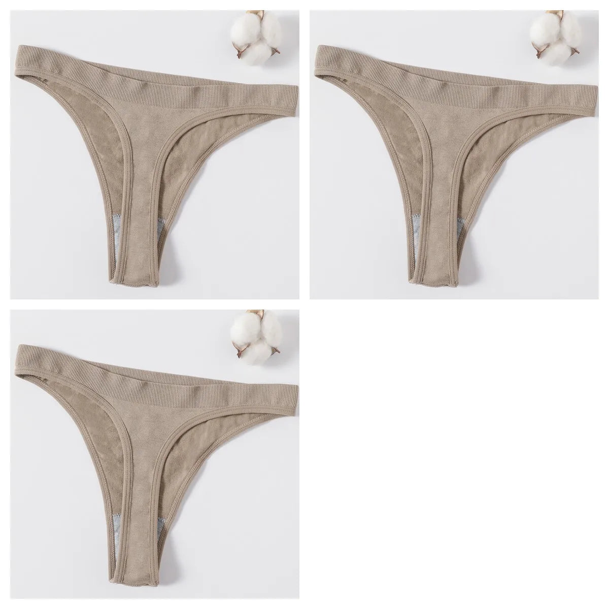 CowLost | product_id-3pcs-womens-brazilian-low-rise-ribbed-stretch-g-string-panties-m-xl-soft-comfort |33
