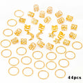 CowLost | 44pcs-stars-moon-combination-fashion-metal-cutout-dreadlock-hair-rings |13