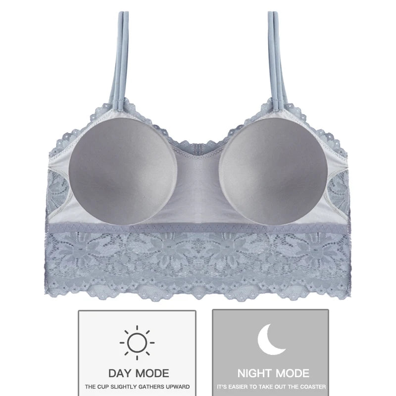 CowLost | 7-color-lace-sexy-crop-top-women-padded-camisole-bra-breathable |3