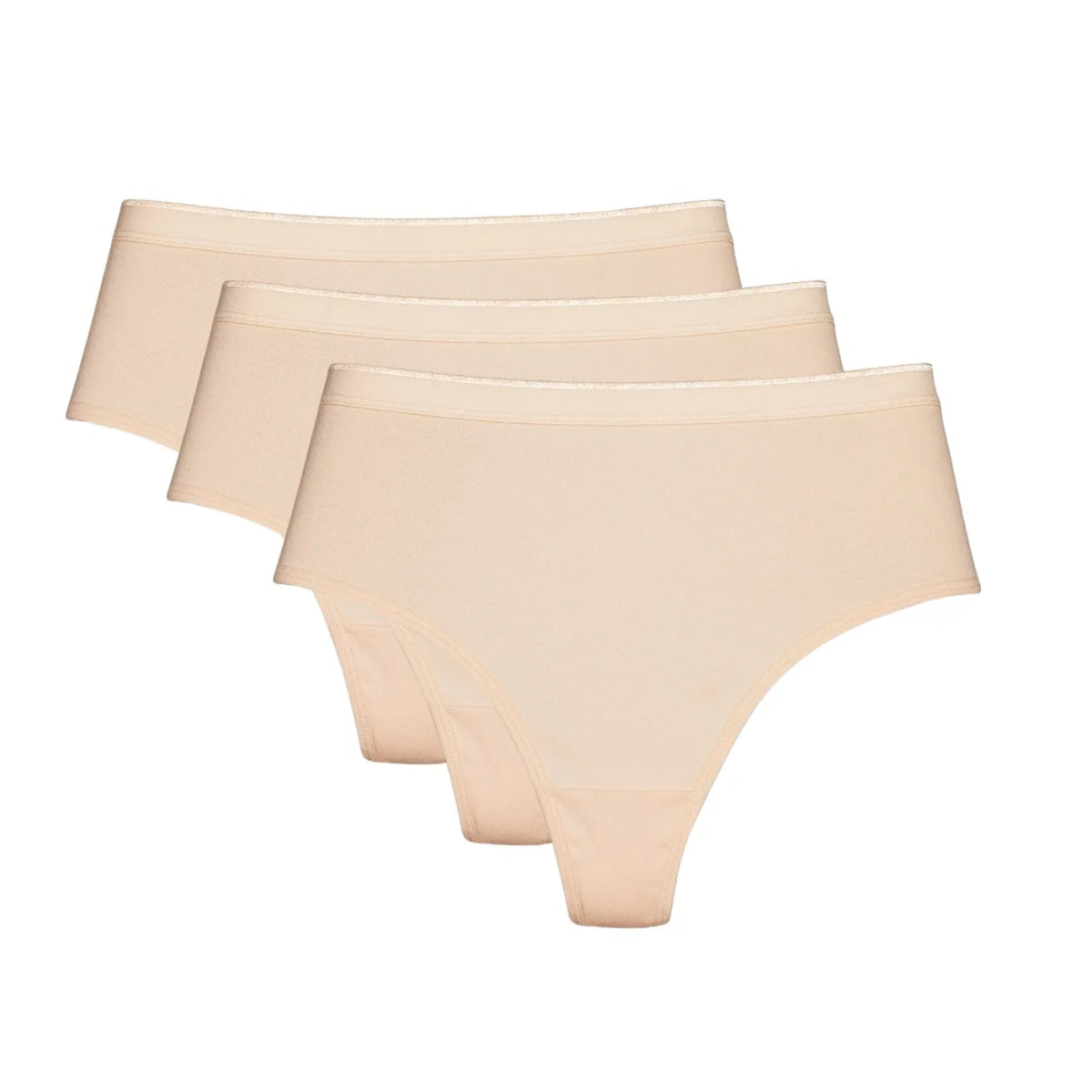 CowLost | product_id-3pcs-women-s-high-rise-cotton-g-string-thong-panties-solid-color-breathable |11