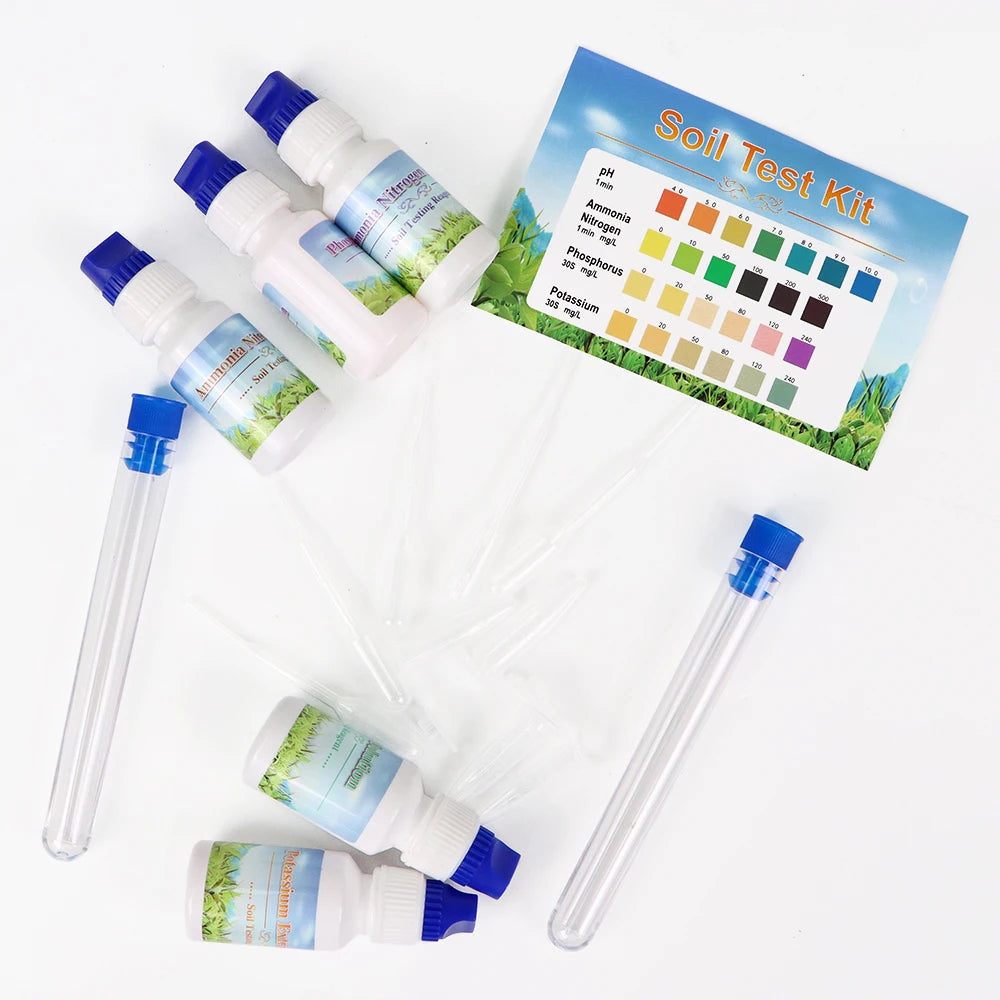 4-in-1 Soil Test Kit PH Nitrogen Phosphorus Potassium Reagent Set for Agriculture Gardening