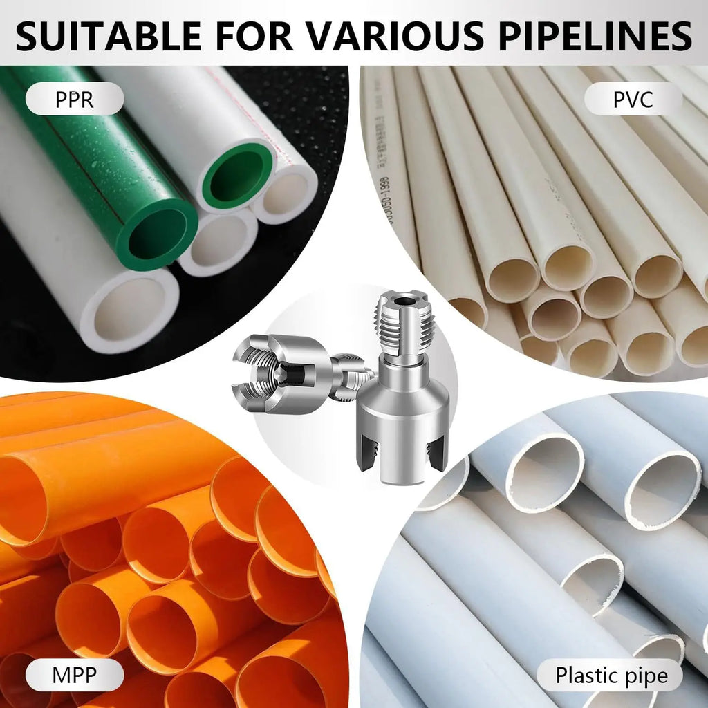 CowLost | product_id-pvc-pipe-threader-kit-with-1-2-3-4-dies-external-cutter-for-electric-drill-home-repair |6