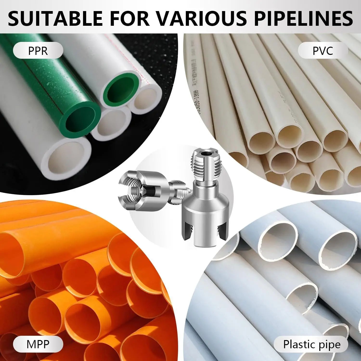 CowLost | product_id-pvc-pipe-threader-kit-with-1-2-3-4-dies-external-cutter-for-electric-drill-home-repair |6