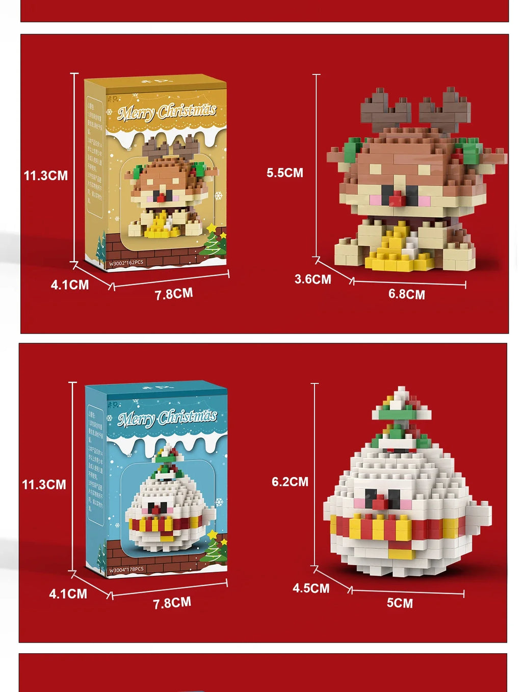 Christmas Building Block Set Santa Claus Reindeer Puzzle Toy for Kids