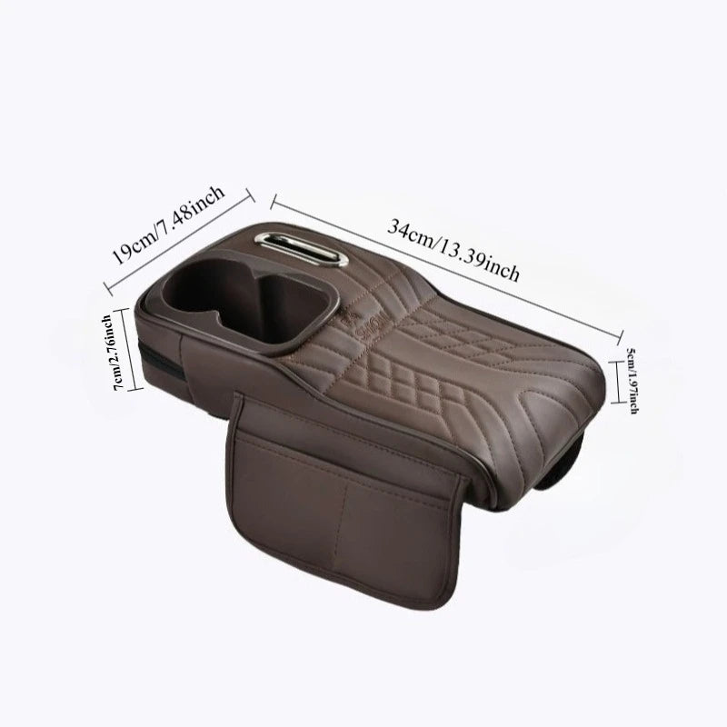 CowLost | product_id-universal-car-armrest-cover-with-2-side-pockets-2-cup-holders-tissue-box-holder-fits-most-cars-suvs-trucks |7