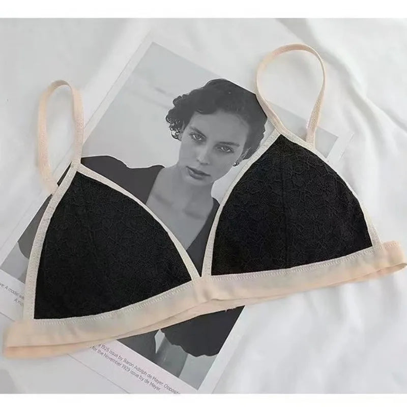 CowLost | product_id-wireless-lace-push-up-bra-for-women-thin-french-triangle-bralette |5