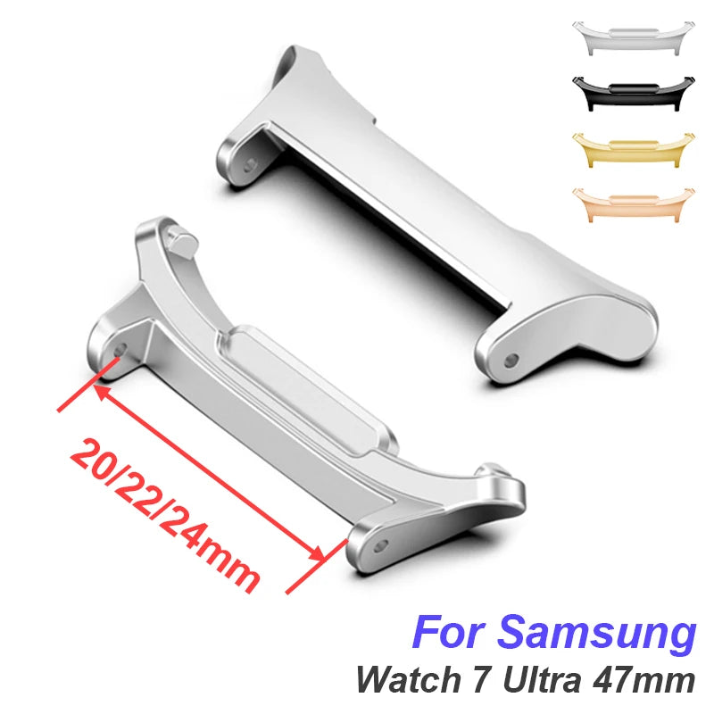CowLost | 2pcs-metal-adapter-watch-band-connectors-for-samsung-galaxy-watch-7-ultra-47mm-stainless-steel-watch-connector-20mm-22mm-24mm |1