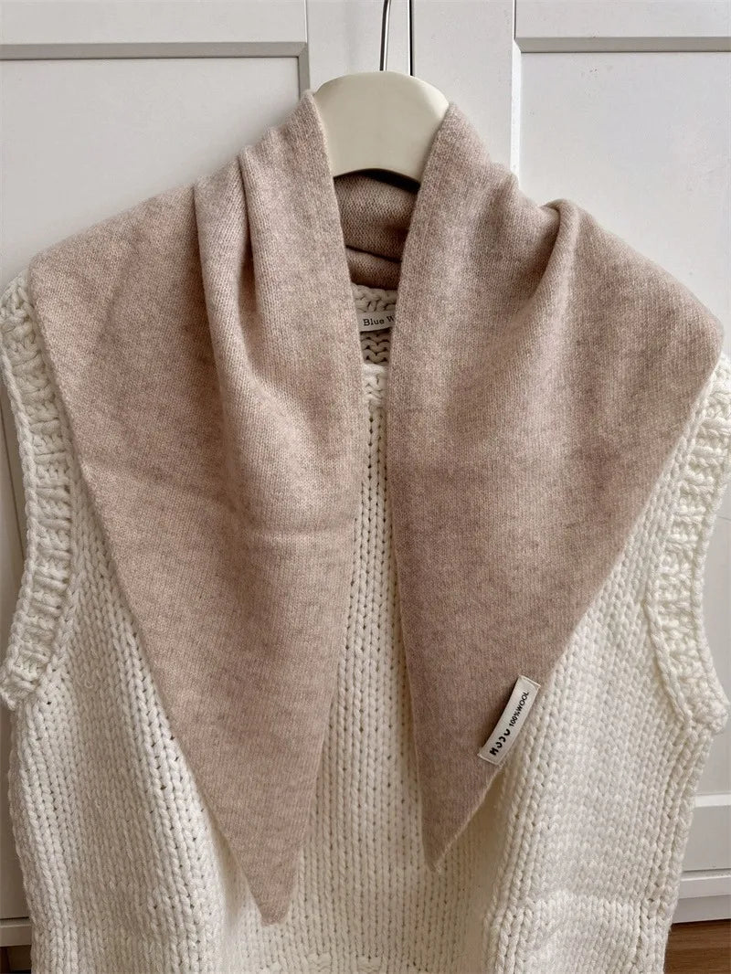 CowLost | british-korean-triangle-scarf-niche-wool-triangular |30