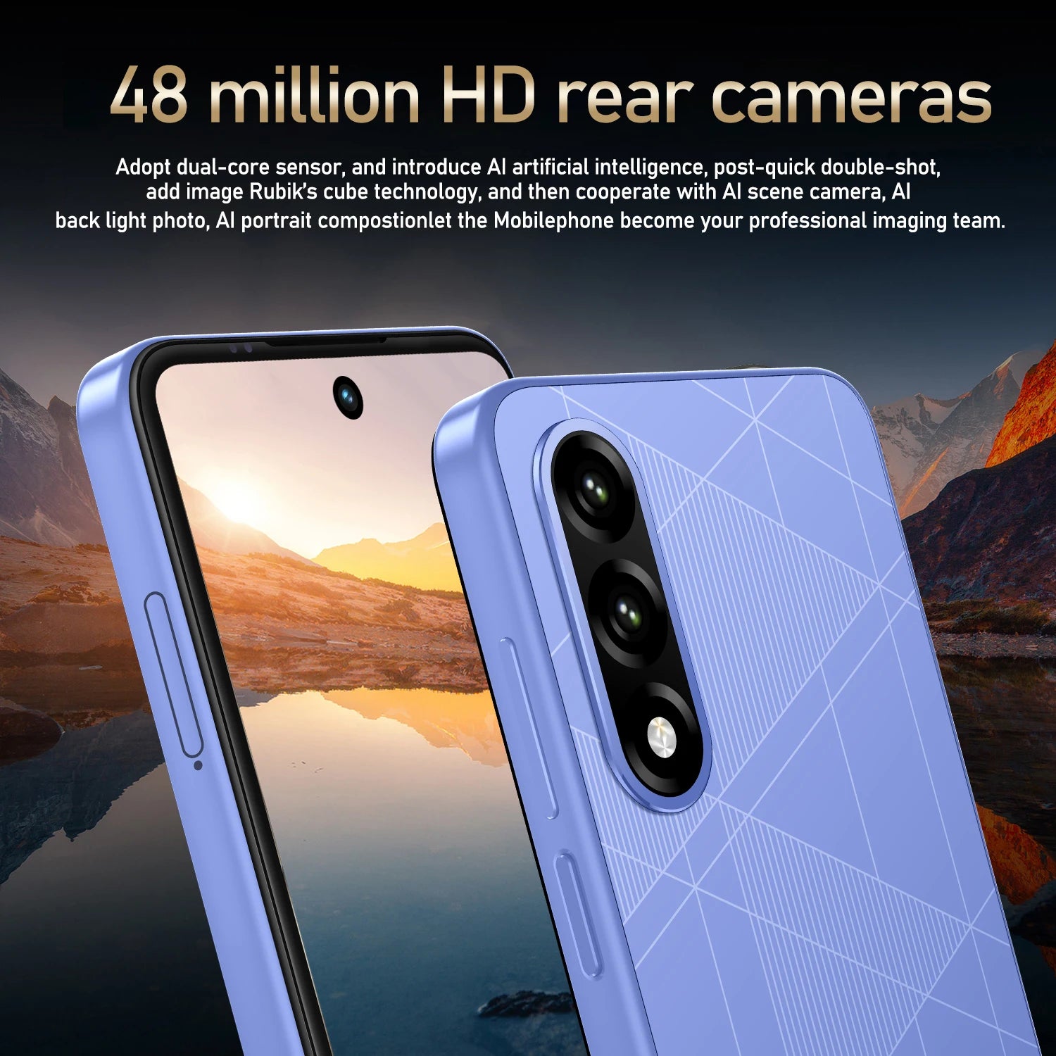 Fuffi S26 Pro Smartphone Android 24MP+48MP 8GB RAM 256GB ROM 5.3 inch Phone 720x1612HD 4100mAh 4G Network Mobile phone