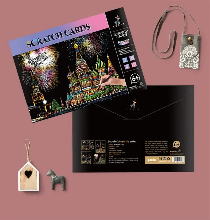 CowLost | product_id-4-piece-a4-diy-scratch-painting-set-landscapes-cities-animals |15