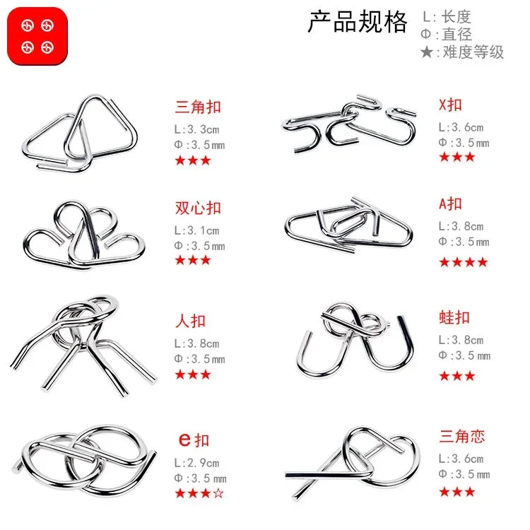 CowLost | product_id-8-piece-metal-montessori-wire-brain-teaser-puzzle-set-for-kids-adults-educational-game |11