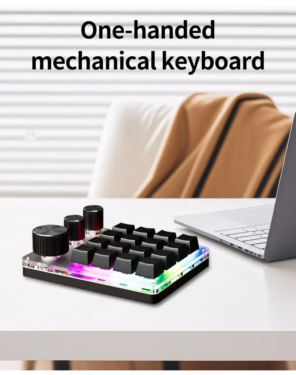 CowLost | product_id-16-key-3-knob-mechanical-gaming-keyboard-mini-keypad-usb-bluetooth-wireless-hot-swap |11