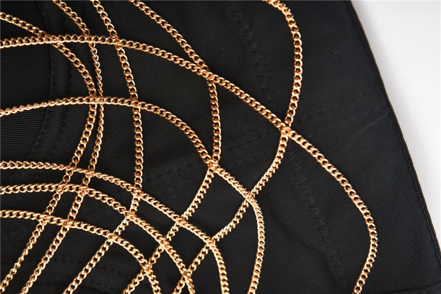 CowLost | activewear-pants-gold-rivets-chains-sexy-push-up-bra-bralette-crop-top-punk-gothic |10