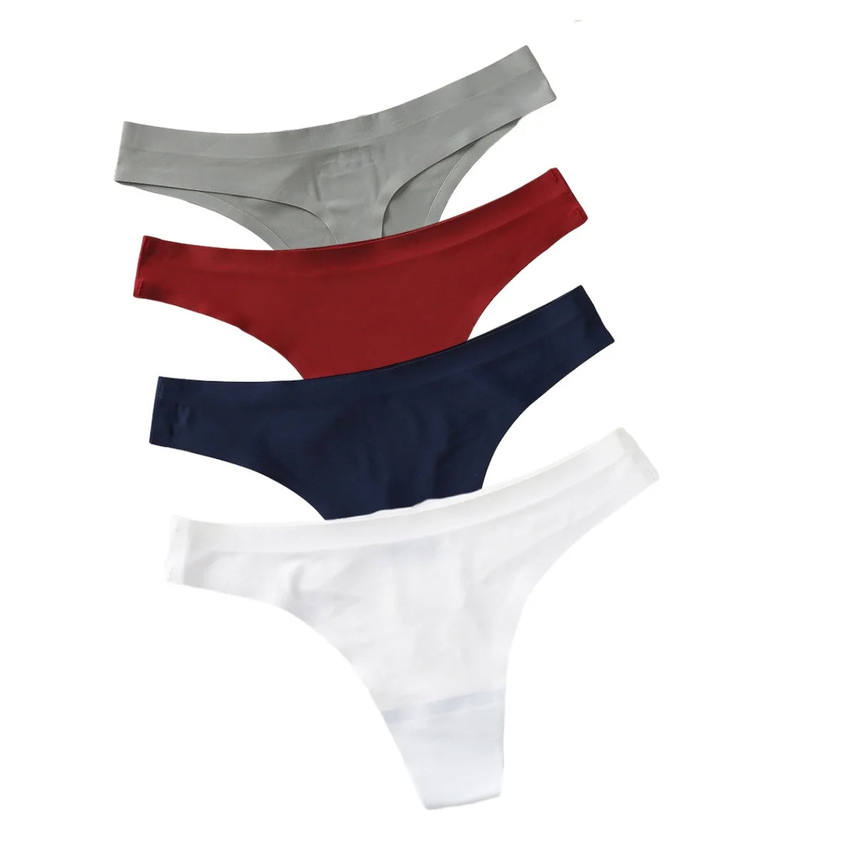 CowLost | product_id-4pcs-women-s-low-waist-seamless-ice-silk-thong-panties-set |9
