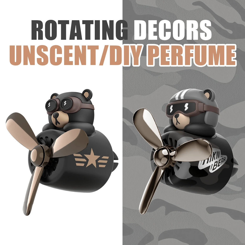 CowLost | product_id-unscented-diy-car-vent-diffuser-with-rotating-propeller-pilot-bear-ornament |1