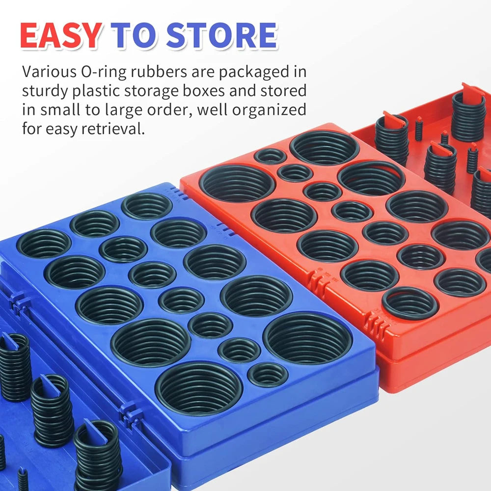 CowLost | 419-225pcs-rubber-o-ring-assortment-kit-buna-n-gasket-sealing-replacement-o-rings-32-metric-sizes-for-plumbing-faucet-repair |10