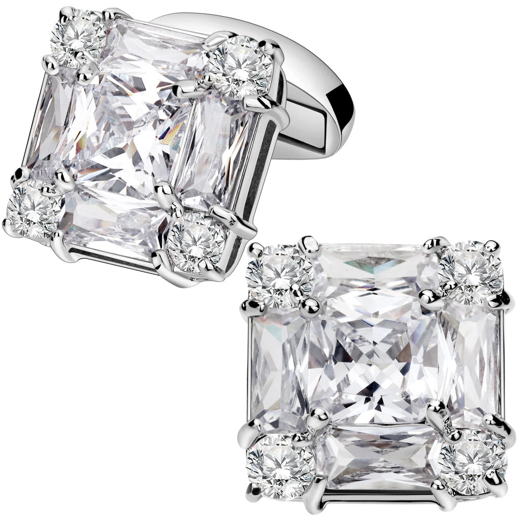 CowLost | clothing-accessories-trendy-zircon-square-cufflinks-for-men |25