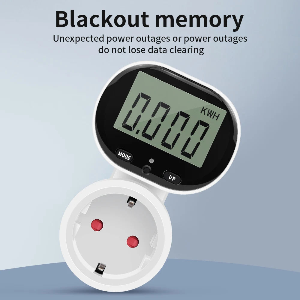 Digital LCD Energy Meter 230V Electric Wattmeter 0.00-9999.9 KWH Power Consumption Monitor