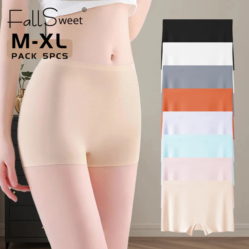 CowLost | product_id-fallsweet-5pcs-womens-seamless-mid-rise-boyshort-panties-for-daily-wear-sports |2