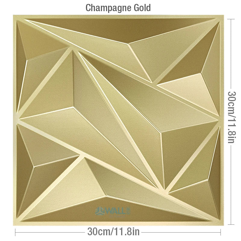 1 Pcs Super 3D Art Champagne Gold Wood grainWall Panel