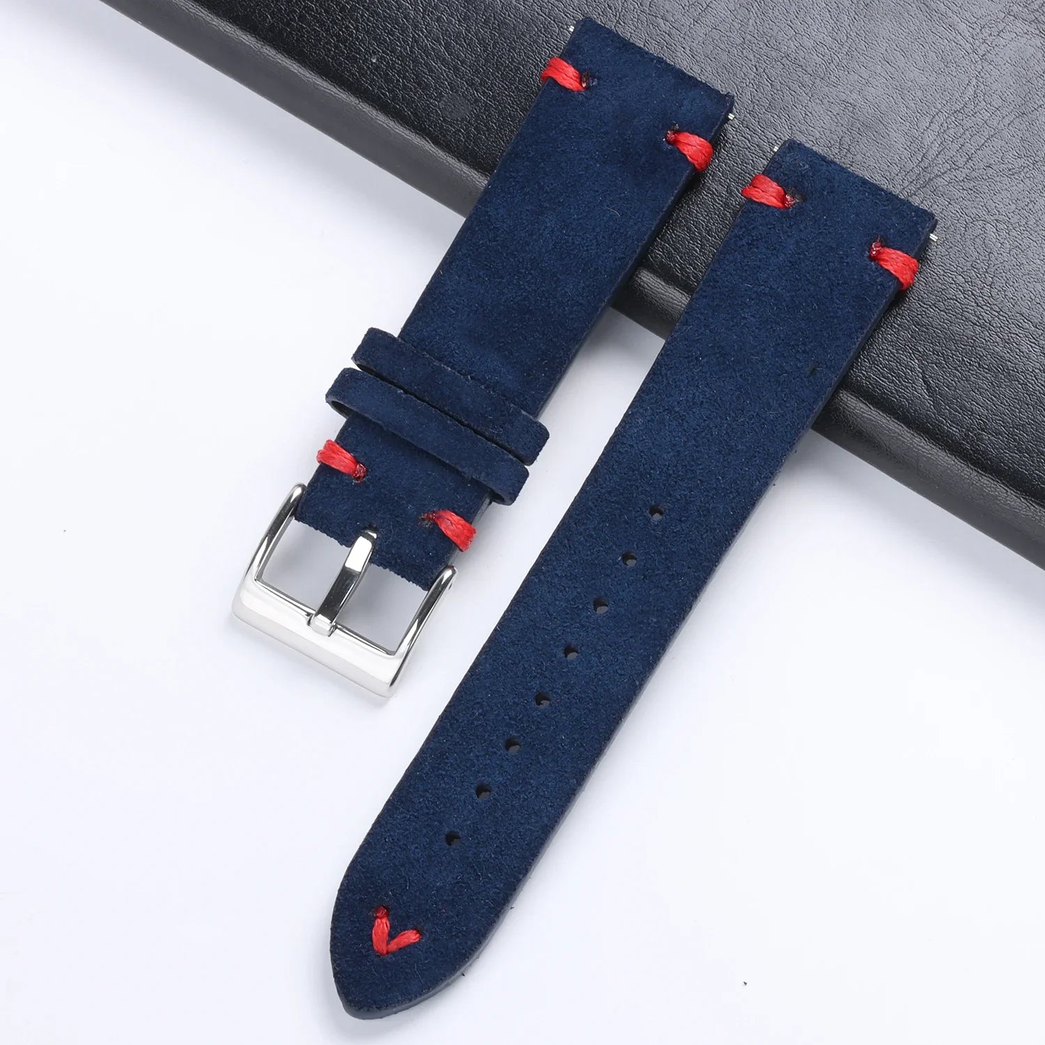 CowLost | product_id-hqstrap-grey-vintage-suede-leather-watch-strap-18-22mm-handmade-stitching-universal-replacement |23