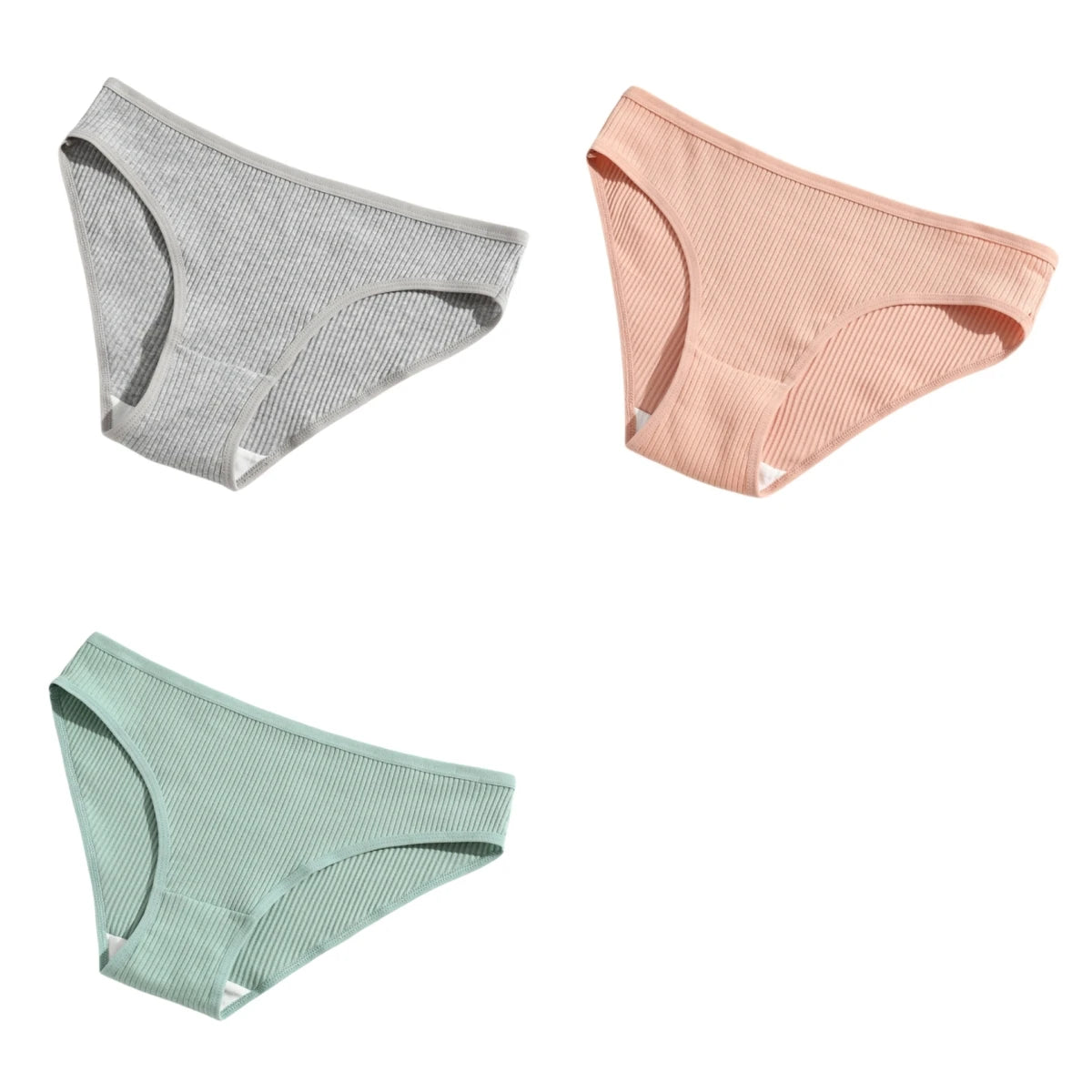 CowLost | product_id-3pcs-women-low-waist-seamless-cotton-breathable-briefs-panties-solid |17