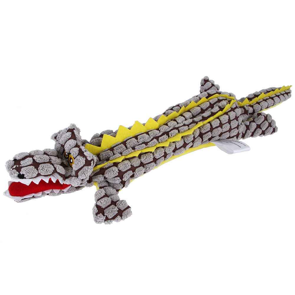 CowLost | dog-kennel-run-accessories-plush-no-stuffing-dog-squeak-toy-crinkle-crocodile-chew-toy |9