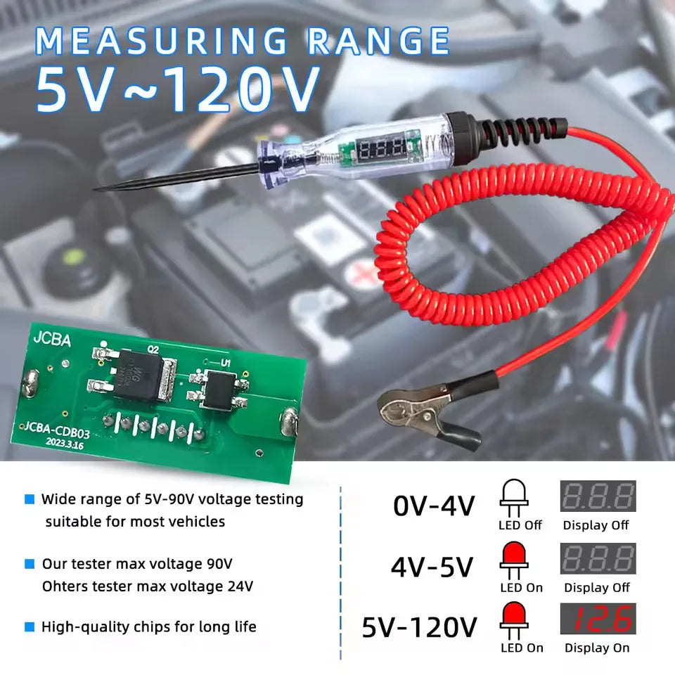 CowLost | product_id-digital-car-voltage-tester-pen-2v-120v-dc-display-auto-diagnostic-tool |2