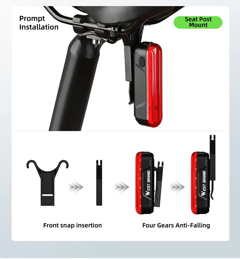 CowLost | west-biking-bike-taillight-laser-brake-sensing-rear-light-ipx5-waterproof-usb-charging-bike-light-mtb-road-bicycle-accessories |19