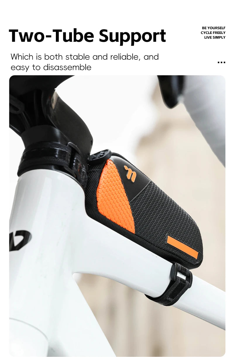 CowLost | west-biking-mini-bike-bag-0-6l-portable-bicycle-top-tube-bag-pu-waterproof-lightweight-triangle-bag-mtb-road-bike-accessories |15