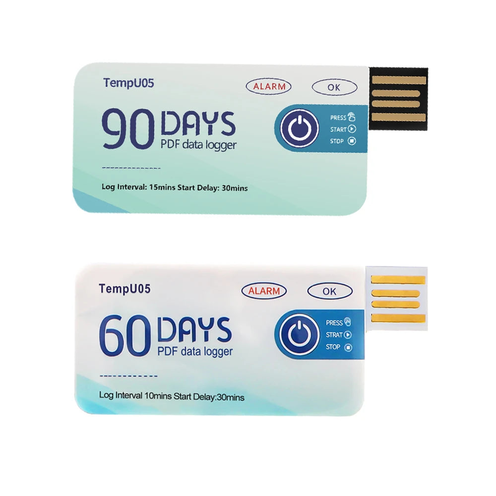 10PCS USB TempU05 Temperature Logger 60/90 Days Disposable PDF Report Cold-Chain Monitor