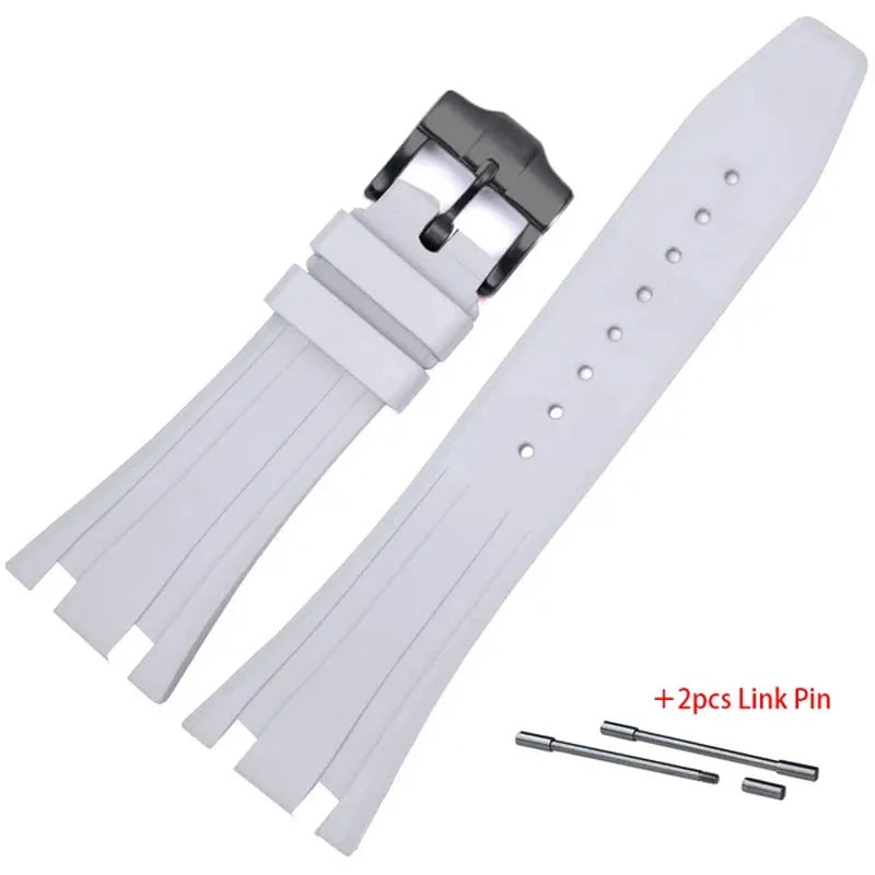 CowLost | product_id-26-27mm-waterproof-soft-silicone-strap-with-link-pin-for-ap-royal-oak-ga2100-ga-2110-replacement-watchband |18