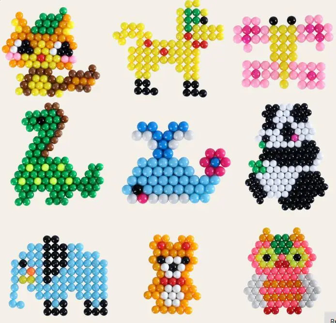 300pcs DIY Non-Iron Fuse Beads 3D Puzzle Toy Perler Hama Magic Water Sticky Beads Gift
