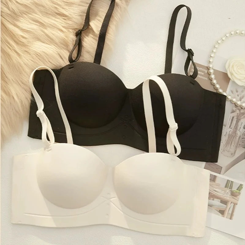 CowLost | product_id-seamless-strapless-half-cup-wire-free-push-up-bra-for-women |5