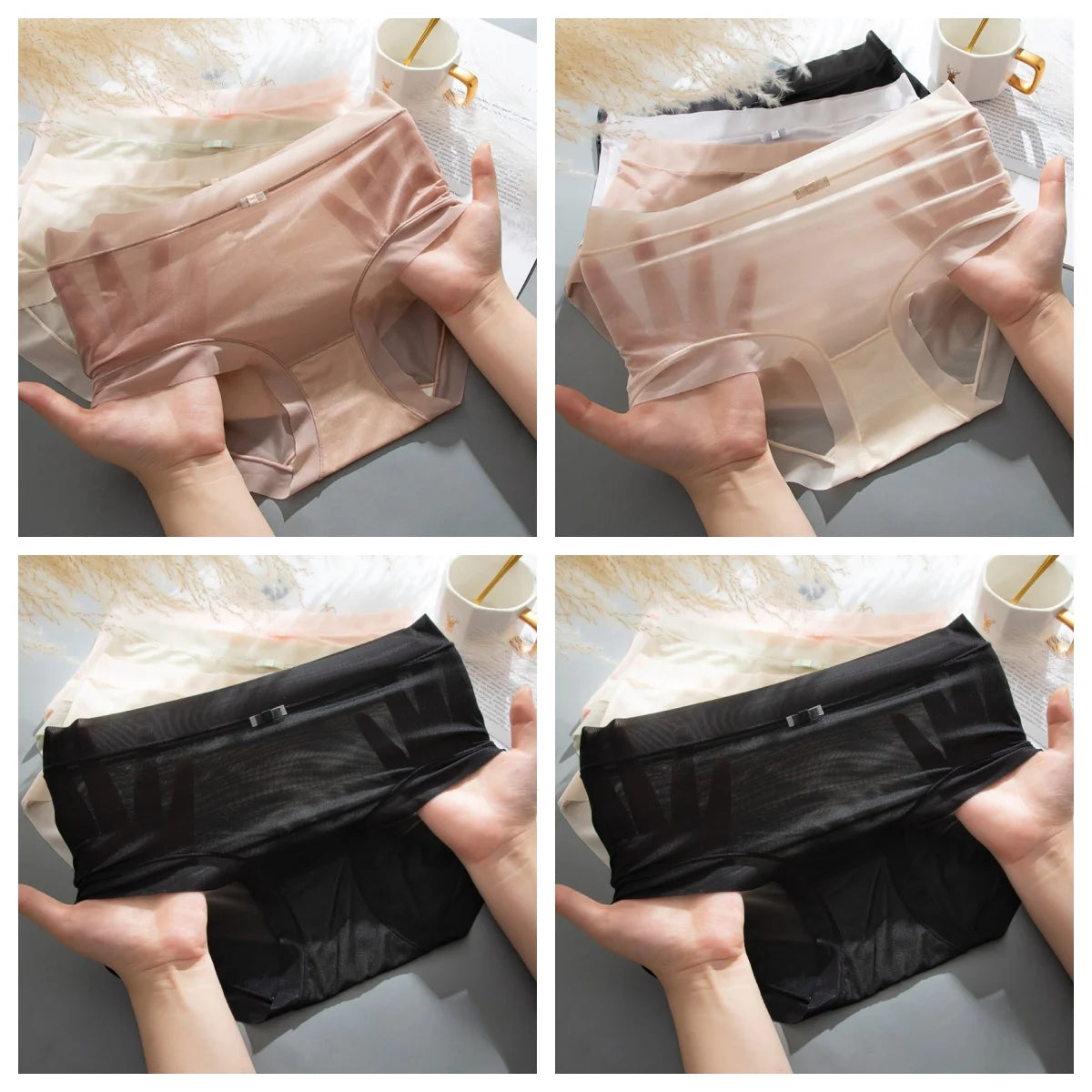 CowLost | product_id-4pcs-women-silky-quick-dry-seamless-low-rise-briefs-summer-panties |29