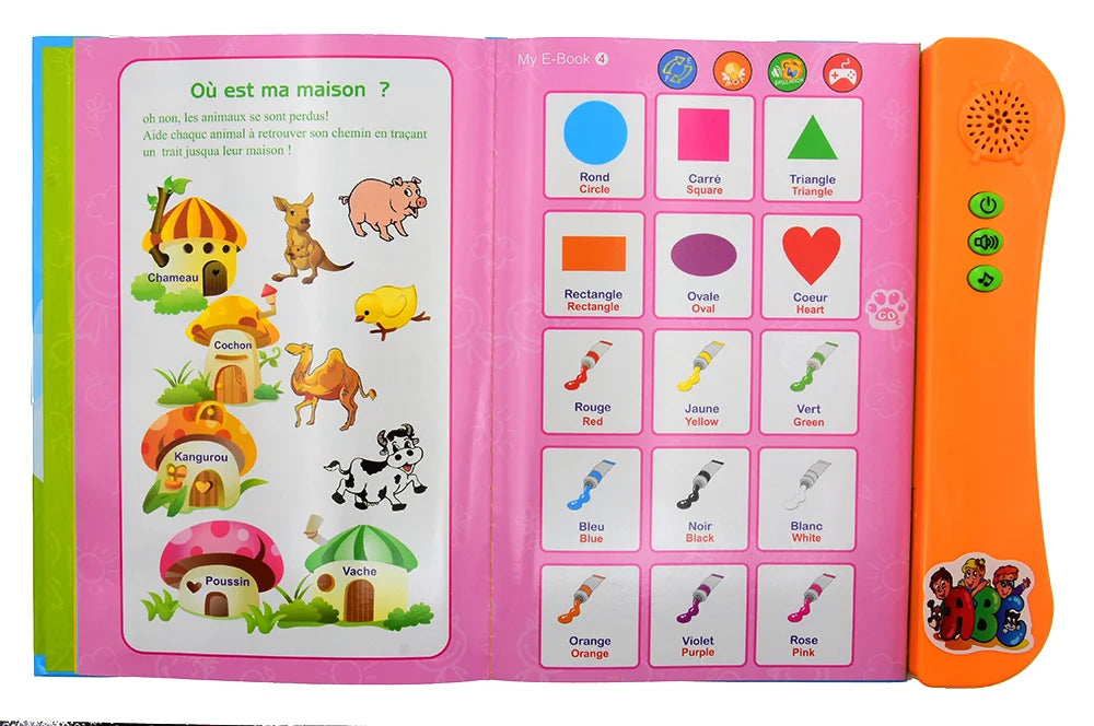 French English Bilingual Interactive Audio Book for Kids Early Learning Educational Toy