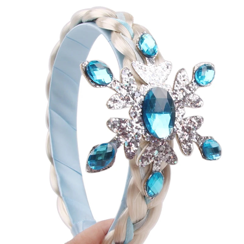 CowLost | frozen-princess-elsa-headband-snowflake-tiara-wig-braid |2