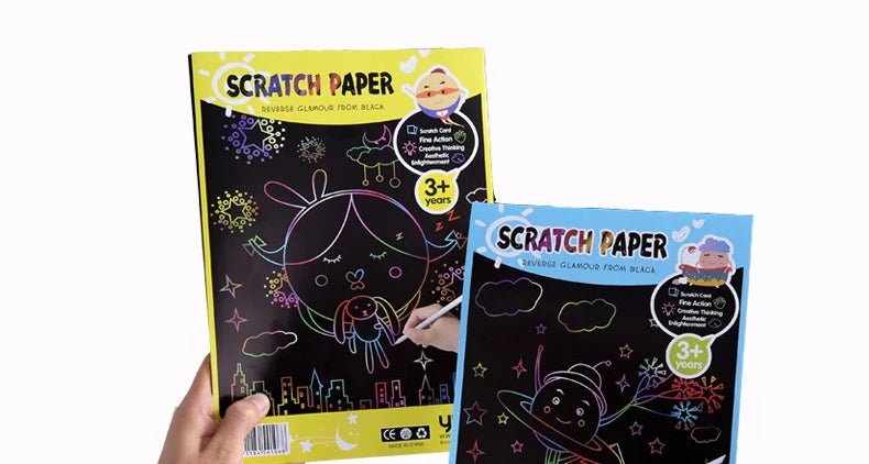 CowLost | product_id-10-pcs-colorful-diy-blank-scratch-painting-paper-set-a4-16k-32k |11