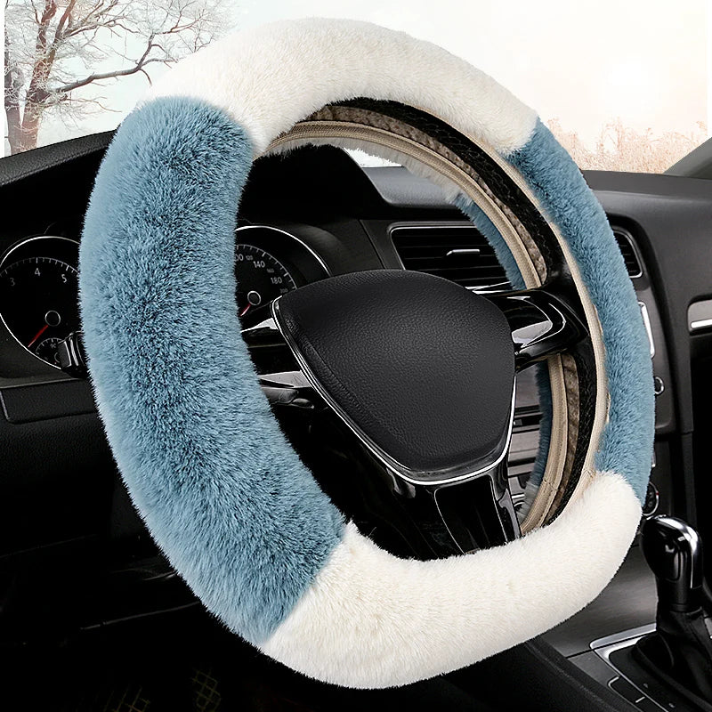 CowLost | soft-and-fluffy-otter-rabbit-plush-steering-wheel-cover-for-13-4-15-75-diameter-steering-wheels |20