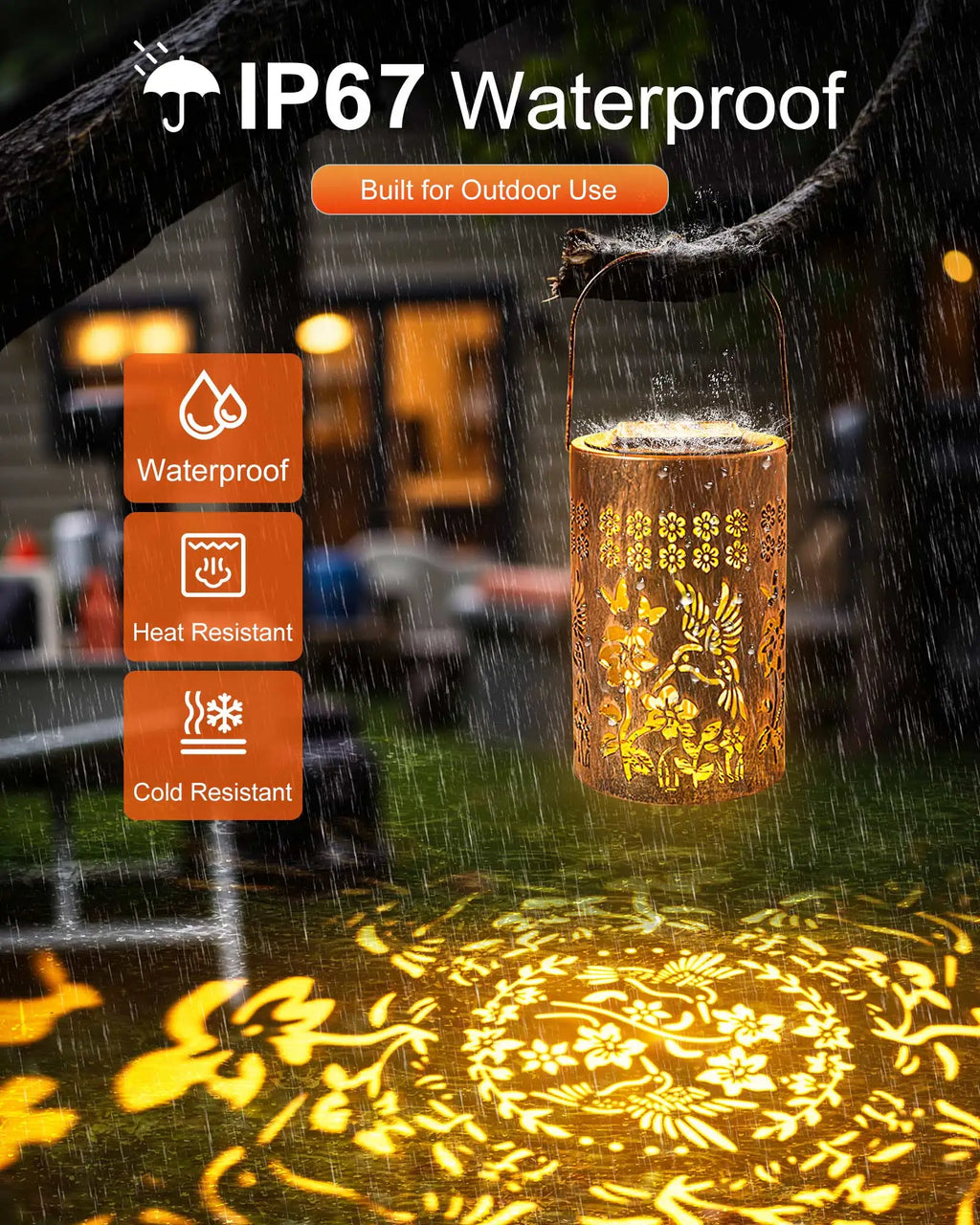 2025 Fairy Solar Lantern with Upgraded LED Beads, IP67 Waterproof Warm White Light for Garden Patio Path