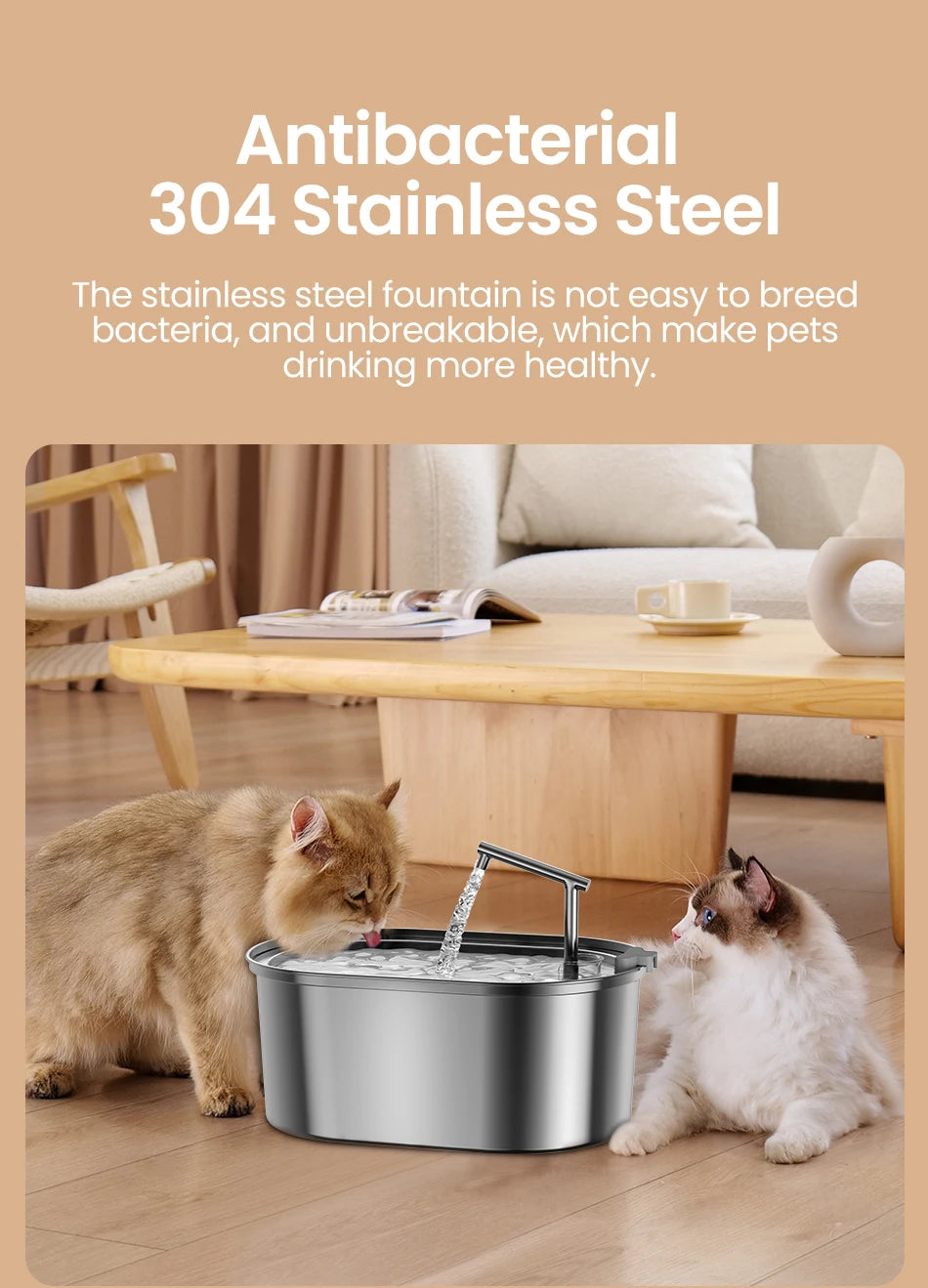 CowLost | cat-food-rojeco-stainless-steel-automatic-cat-water-fountain-with-filter |9