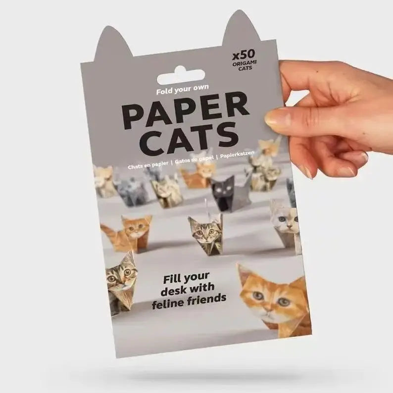 50pcs DIY Origami Paper Cats Folding Animal Craft Set