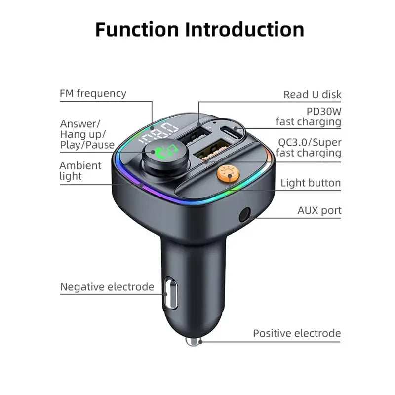 CowLost | product_id-pd30w-fast-charger-bluetooth-5-3-fm-transmitter-handsfree-car-aux-mp3-player-with-adapter |6