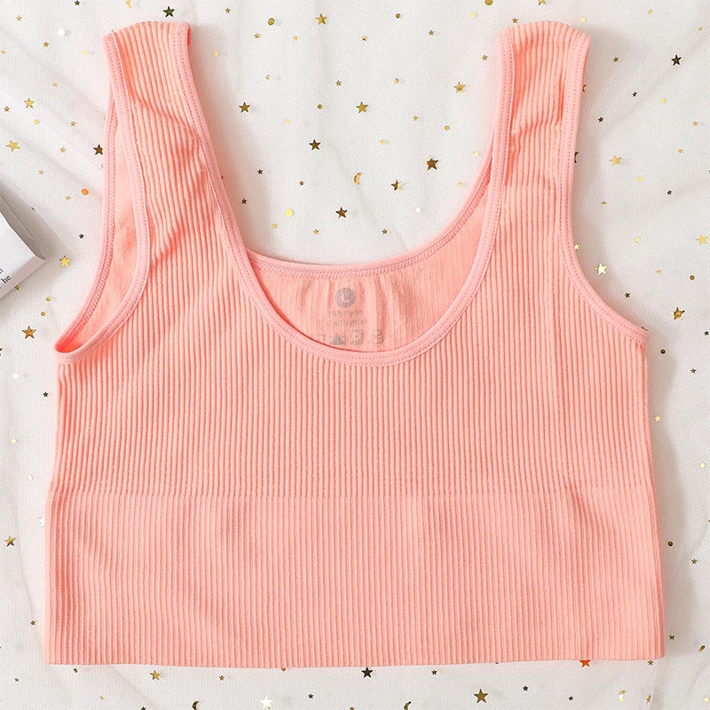CowLost | product_id-seamless-ribbed-wireless-sports-bra-tank-top-crop-for-women |25