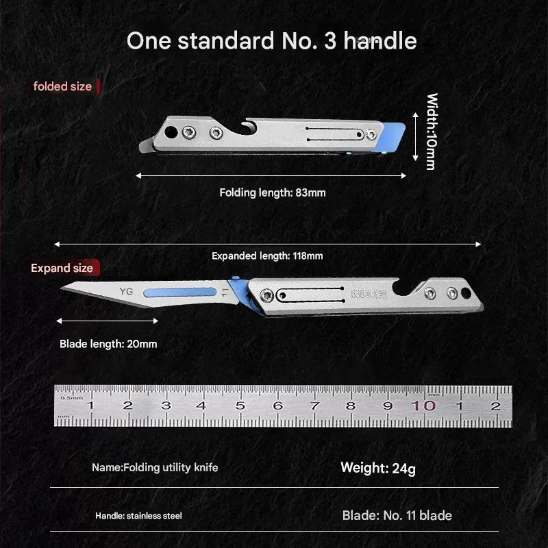 CowLost | tools-yesisok-stainless-steel-mini-folding-scalpel-bottle-opener-edc-tool |7