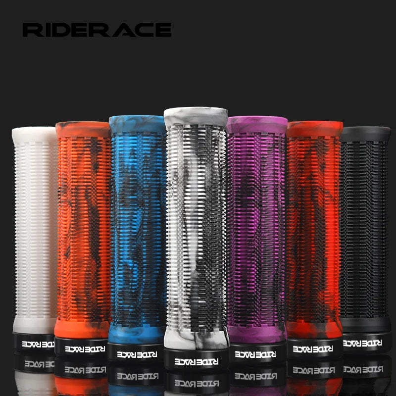 CowLost | riderace-bicycle-grips-lock-on-mountain-bike-handle-bar-cover-ergonomic-mixed-color-shockproof-tpr-rubber-cycling-handlebar-grip |1