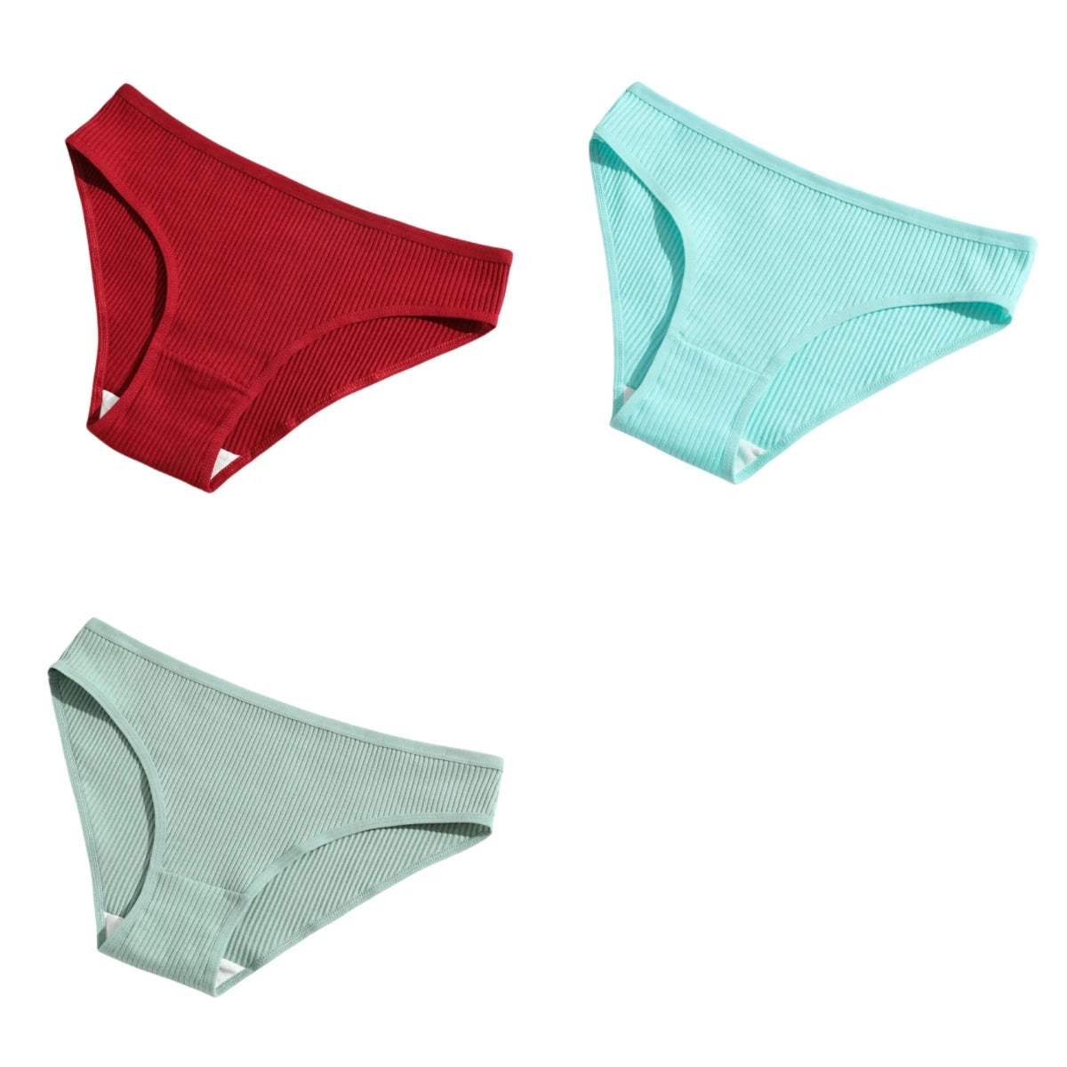 CowLost | product_id-3pcs-women-low-waist-seamless-cotton-breathable-briefs-panties-solid |16