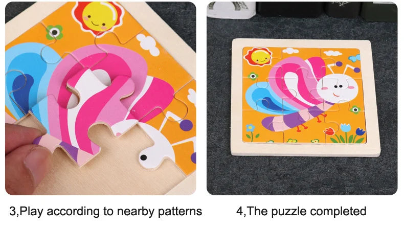 CowLost | fencing-barriers-11x11cm-3d-wooden-baby-puzzle-toy-educational-tangram |12