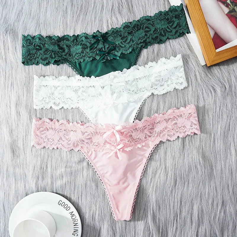 CowLost | womens-bow-lace-panties-french-style-sexy-lace-hollow-underwear |1