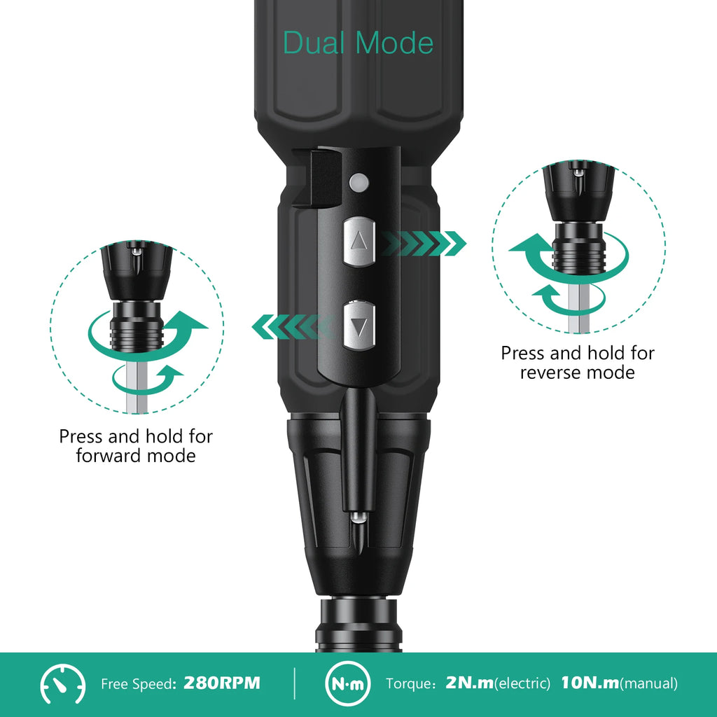 ORIA 9-in-1 Cordless Rechargeable Electric Screwdriver Set with LED Lights